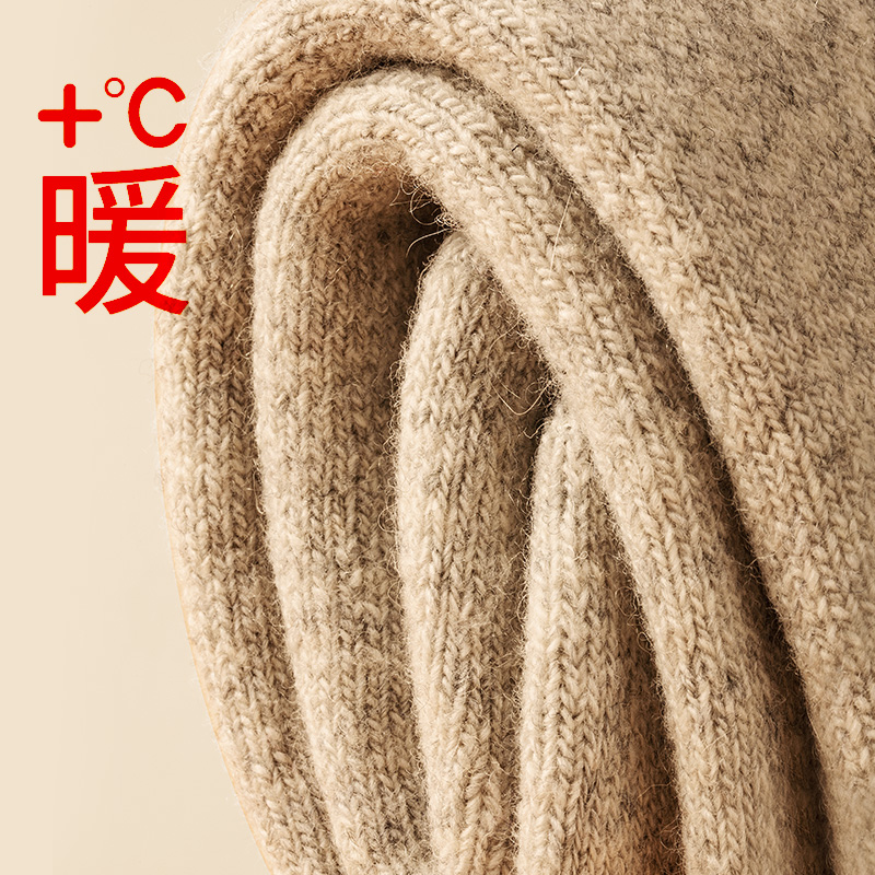 浅立方旗舰店羊绒保暖袜子女冬德绒加热加绒加厚袜毛暖脚棉袜男超厚毛袜中筒袜0