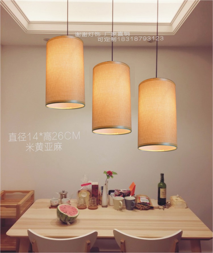 台灯灯罩配件E27圆筒形亚麻布灯罩床头灯壁灯落地灯灯罩布艺包邮 - 图3
