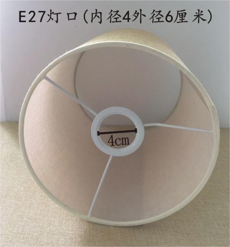 台灯灯罩配件E27圆筒形亚麻布灯罩床头灯壁灯落地灯灯罩布艺包邮 - 图0