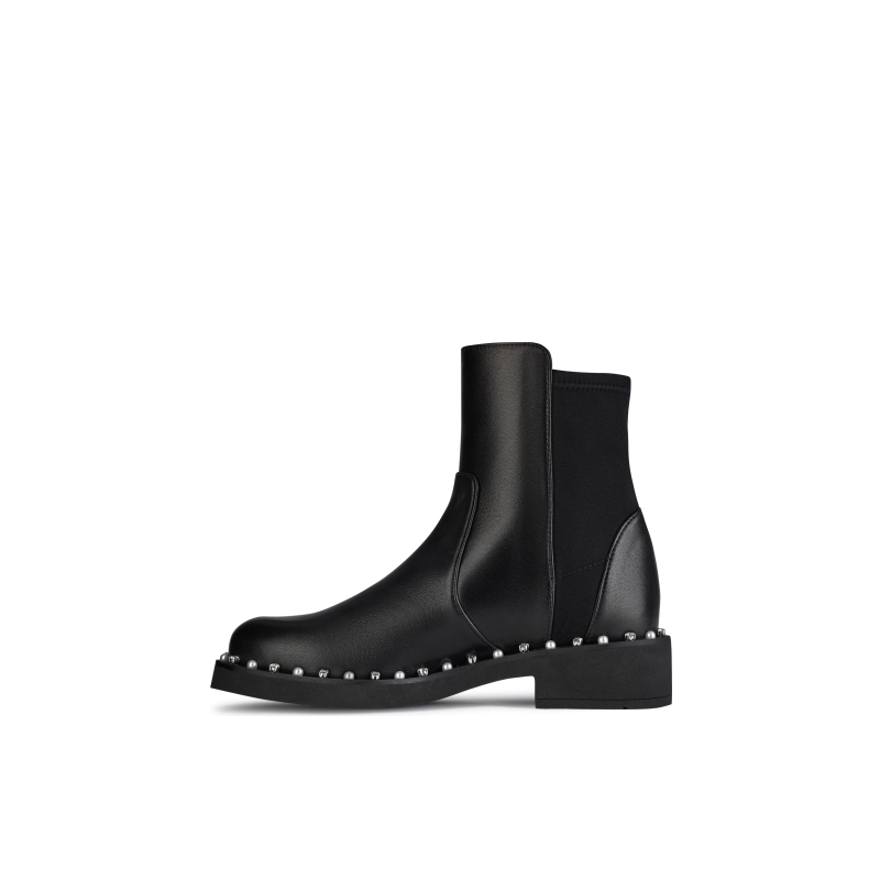 SW2025 new square heel short boots women's chimney boots