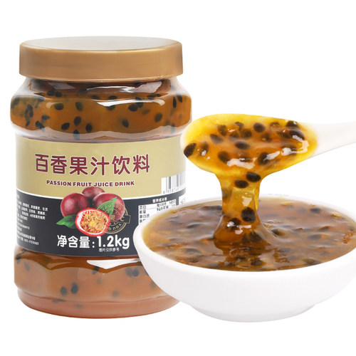 鲜活百香果酱果肉酱1.2kg优果C浓缩花果茶酱果汁饮料奶茶店用原料 - 图3
