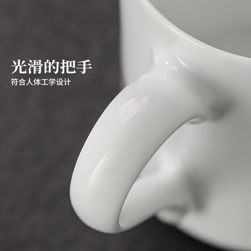 景德镇官方陶瓷茶杯玲珑雕刻高档白瓷水杯个人用办公室家用泡茶杯 - 图1