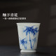 Jingdezhen ຢ່າງເປັນທາງການ ceramic ສີຟ້າແລະສີຂາວ underglaze ມື painted fair cup lid ໂຖປັດສະວະ teacup ຊາໂຖປັດສະວະຊຸດຊາໃນຄົວເຮືອນ