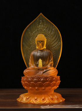 水琉璃药师佛树脂桌面供奉摆件