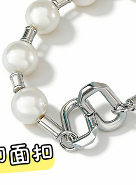 黄铜银情侣锁头蒂珍珠长项链包邮
