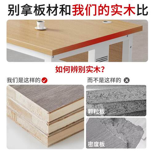 实木办公桌电脑桌简约经理主管桌单人位职员桌椅组合商用老板桌子 - 图0