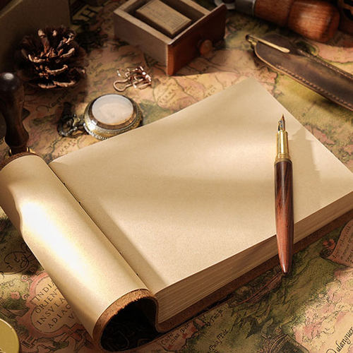 A5复古牛皮笔记本厚原创手读书阅读摘抄空白纸记录本定制中国风 - 图2