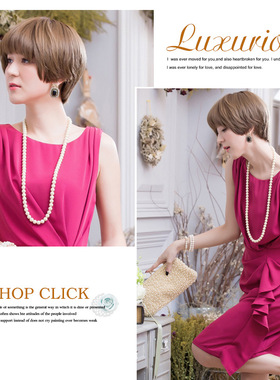 翠盈cuiying饰品韩版韩式款服装搭配挂链仿珍珠长项链L015