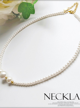 翠盈cuiying新品小香风时尚韩式百搭裙装挂链饰品仿珍珠项链L049