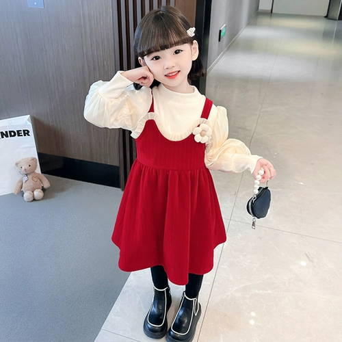 Зимнее платье, юбка, детский флисовый наряд маленькой принцессы, комплект, коллекция 2023, в западном стиле