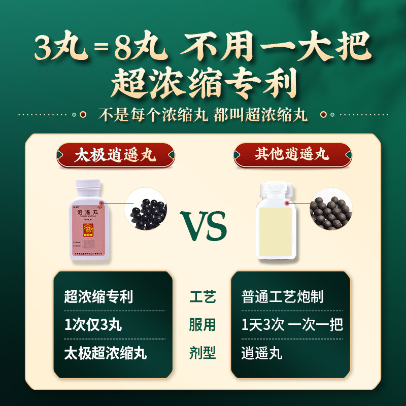 太极逍遥丸浓缩丸疏肝气血消遥丸 太极医药妇科用药