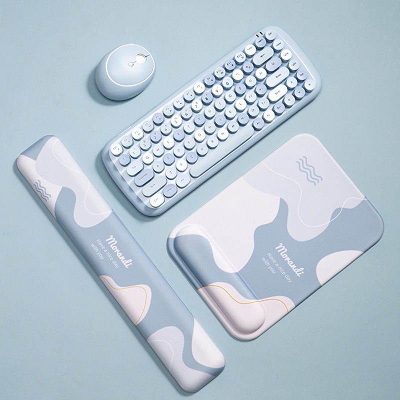 鼠标垫键盘托电脑电竞游戏办公键盘托高颜值记忆棉硅胶鼠标垫 - 图0