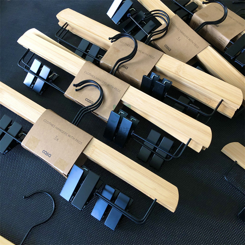 3个/卡 竹质裤架裤夹家用服装店衣柜无痕防滑强力高品质衣架,淘宝优惠券,粉丝福利购,淘宝优惠卷
