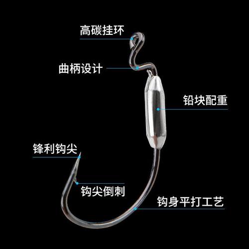 7316曲柄钩加铅路亚防挂底软饵铅头钩德州钩钓组鱼钩跨境淡水海钓 - 图0