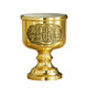 Offerings, wine cups, tribute cups, God of Wealth cups, holy water cups in front of the Buddha