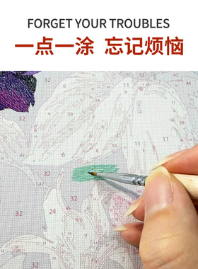 子儒画艺diy数字油画高颜值高难度新款高级感治愈系油彩画加浓稠