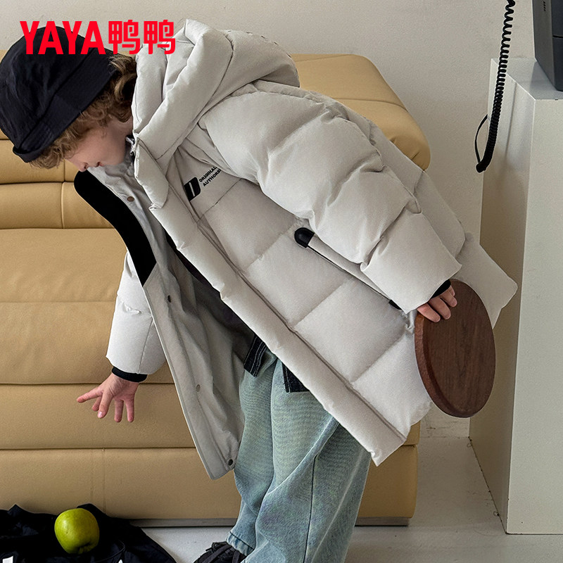 鸭鸭儿童羽绒服男女童冬季新款加厚中长款百搭连帽中大童外套XH,淘宝优惠券,粉丝福利购,淘宝优惠卷