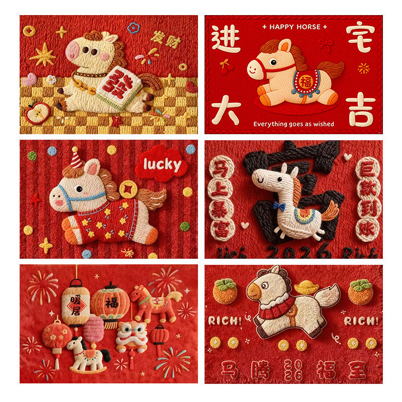 2026马年仿亚麻浴室地垫入户门垫新年喜庆红色脚垫子家用耐脏地毯