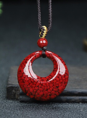 直播间朱砂狐狸吊坠男士晶体砂观音项链女平安牌文昌笔挂件