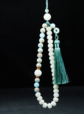 直播间货源天然白玉菩提手串国风文玩车挂星月菩提手机链包包挂坠