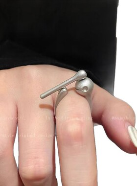 简约设计解压木鱼戒指按敲烦恼全消功能空灵小众典雅戒指功德戒指