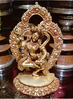 尼泊尔纯铜小佛像 3寸 玛吉拉准 玛吉拉尊佛母 劳准玛 空行母