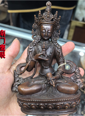5寸金刚萨垛 尼泊尔进口纯铜古色佛像 金刚萨埵约高14cm 金刚萨缍