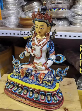 1尺金刚萨垛 尼泊尔进口纯铜彩绘佛像 金刚萨埵 约33cm 金刚萨缍
