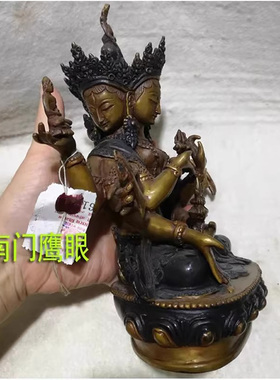 尼泊尔进口纯铜7寸佛像 尊胜佛母 尊胜母 朗觉玛 朗珈玛 高约23cm