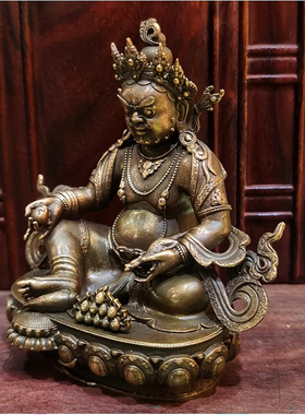 3寸5寸藏巴拉国产特精工紫铜佛像 黄财神 红铜纯铜佛像 工艺摆件