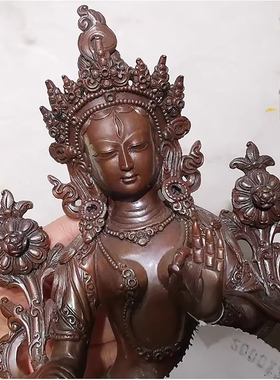 7寸精品手工纯紫铜白度母尼泊尔