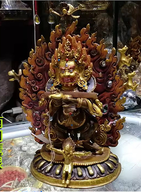 7寸红棒玛哈嘎拉 尼泊尔进口纯铜佛像 金刚大黑天 喜金刚不共护法