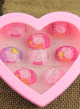 韩国儿童戒指可爱卡通爱心盒礼物