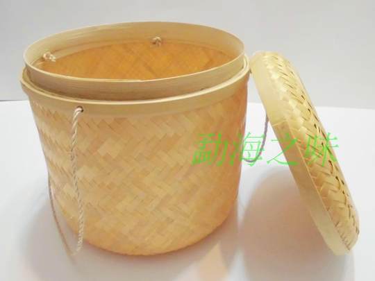 Bamboo skin Pu'er tea Qizi cake packaging bamboo basket bamboo basket