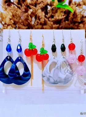 耳环女士2025新款红色网