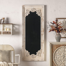 American countryside retro full body mirror solid wood border carved square wearing mirror floor mirror floor mirror folk decoration wall-mounted mirror