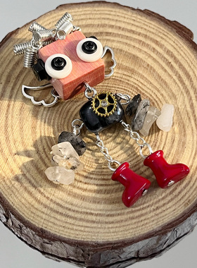 原创手工制作朋克机器人项链