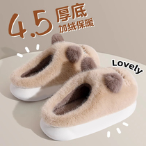 2023 COTTON SLIPPERS LADY STOMPS ON THE FEELING ROOM HOME WINTER PLUS SUEDE THICK BOTTOM KITTY CUTE COUPLE COTTON TUG MEN