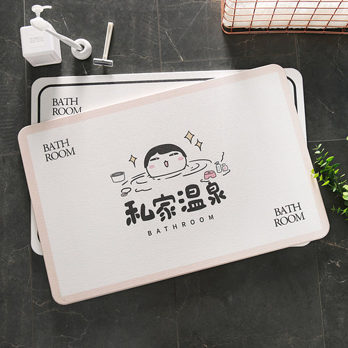创意硅藻泥吸水地垫家用卫生间门口吸水速干脚垫浴室硅藻土防滑垫 - 图2