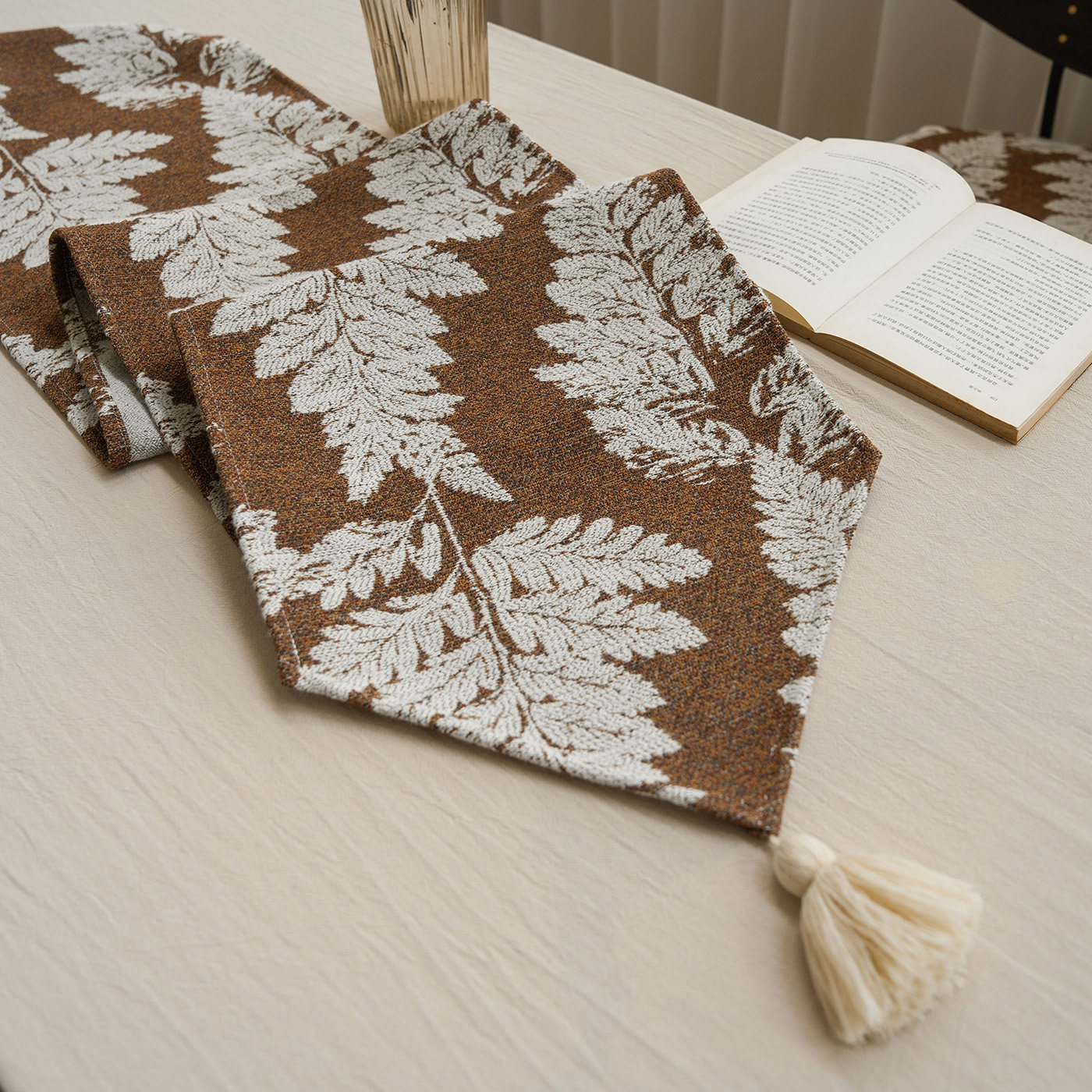 秋韵提花桌旗布艺流苏长条形电视柜桌布防尘防水鞋柜盖巾盖布餐桌,淘宝优惠券,粉丝福利购,淘宝优惠卷