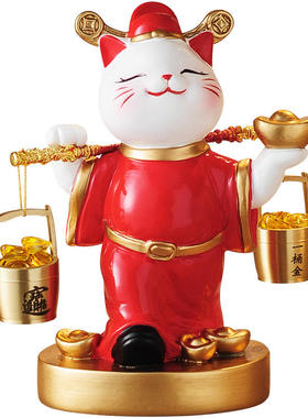 财神摆件开业礼物客厅玄关电视机柜收银台店铺招财猫乔迁新居礼品