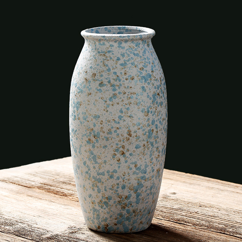 大口径花瓶复古陶罐盆大号陶瓷落地中式仿古干花客厅插花粗陶摆件,淘宝优惠券,粉丝福利购,淘宝优惠卷