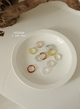 ins潮风叠搭波浪女士戒指