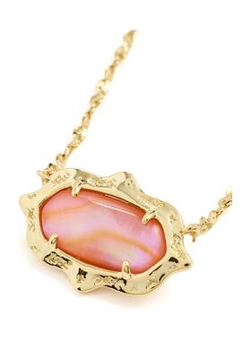 代购Kendra Scott饰品女士项链精致优雅百搭经典金色粉色石