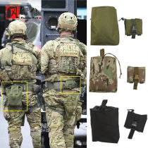 Tactical Folding Recycling Bag debris Collection bag Molle accessories hanging bag clips Multi-functional black diagonal Cross-pack