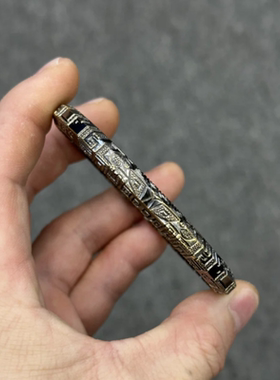 小众设计饕纹手镯潮男士精致百搭简约时尚个性潮流开口手环