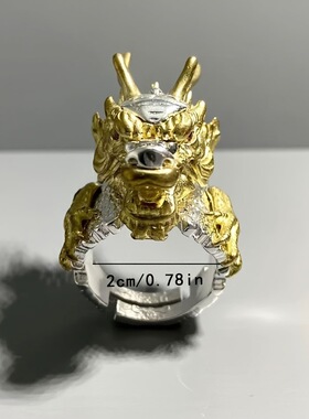 创意新款复古金色龙开口戒指男霸气时尚潮流指环派对饰品发饰配件