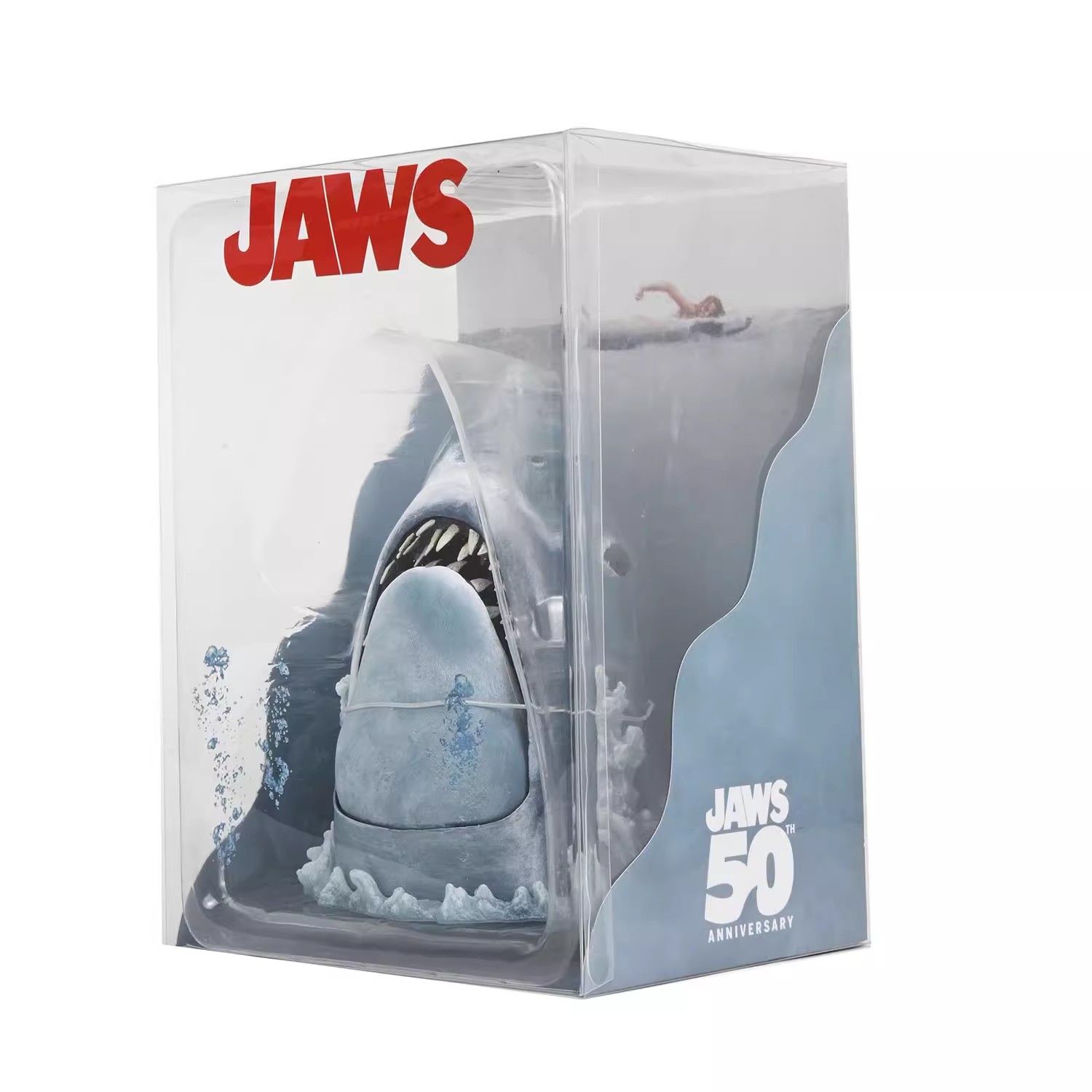现货国行NECA大白鲨 50周年 3D海报场景 手办 模型 正版镭射金标 - 图3
