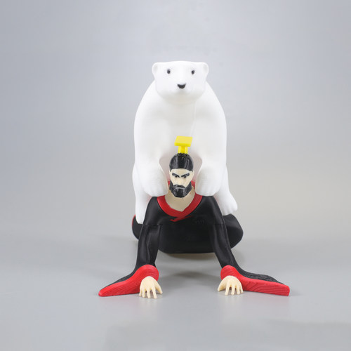 秦始皇骑北极熊模型玩具手办挂件cos人仔摆件周边的积木野生玩偶 - 图1