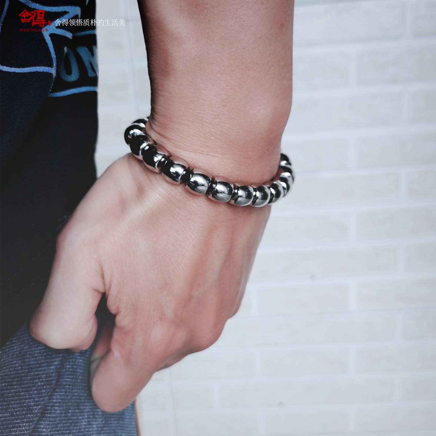 不掉色实心直切钛钢手链老型桶珠高颜值情侣款diy极限弧朋克手串,淘宝优惠券,粉丝福利购,淘宝优惠卷